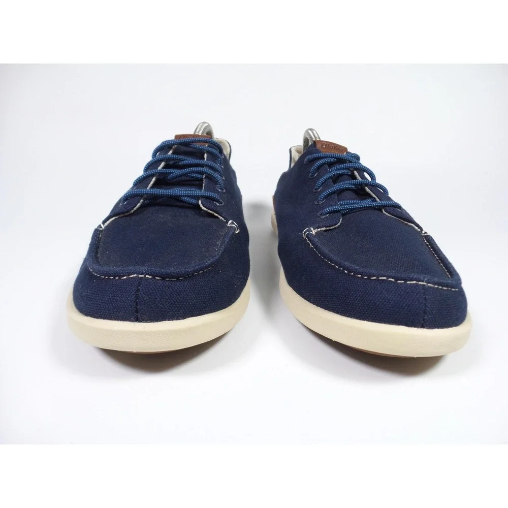 OluKai Manoa Shoes Mens Size‎ 10 Navy Blue Canvas Lace Up Casual Comfort